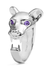 Silver Fossa Ring with Amethyst