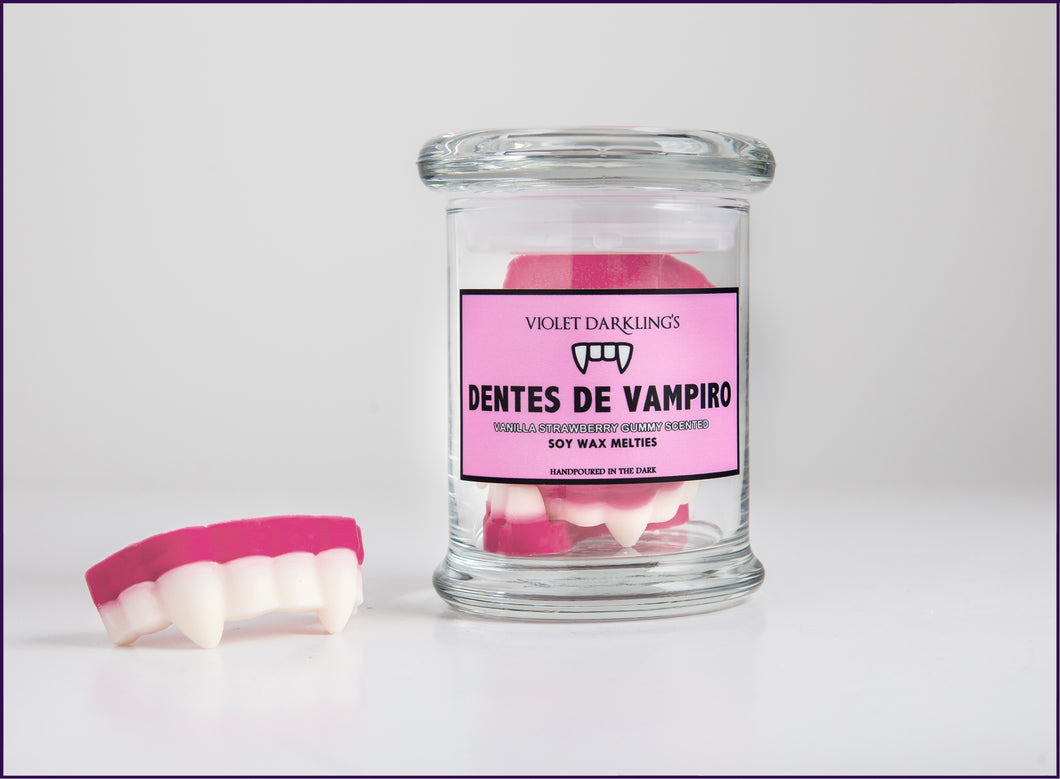 Wax Melt Vampire Teeth, Vanilla Strawberry, Violet Darkling