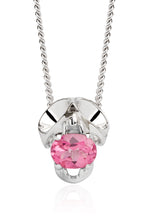 Silver Tarsier Skull with Pink Tourmaline Pendant